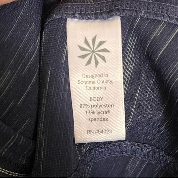 Athleta Blue Striated Hope Zip Front Jacket with Thumb Holes Size Medium - Picture 10 of 12